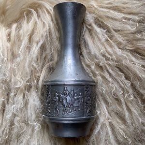 Vintage Mid Century Pewter Norway Vase